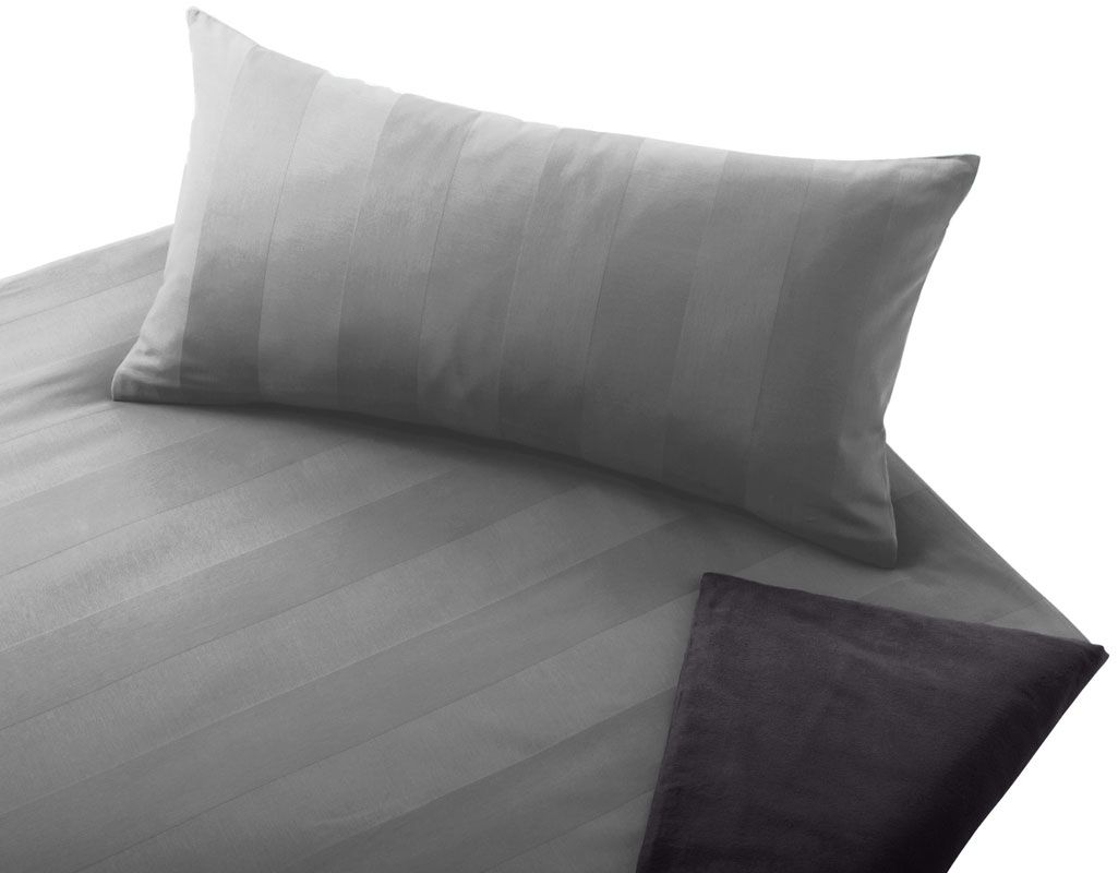 Wendebettwäsche Biber & Satin - Platin / Anthrazit